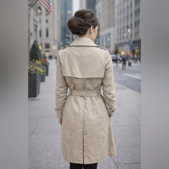 Classic Women’s Trench Coat All Saints Women's Beige Trench Belted small UK 6 - Picture 2 of 10